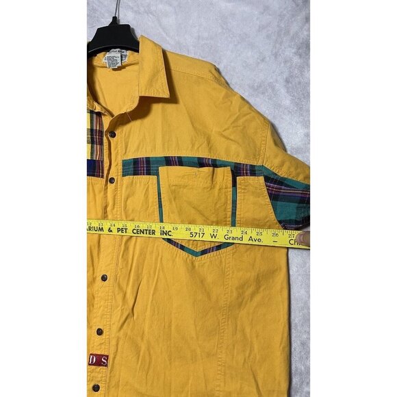 It’s Your Brand Yellow Cotton Vtg‎ Button Up Long Sleeve Western Shirt XL - Picture 8 of 12